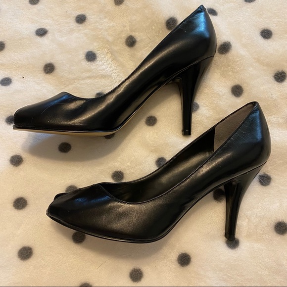 NINE WEST | Peep toe black stiletto heels - Picture 4 of 6